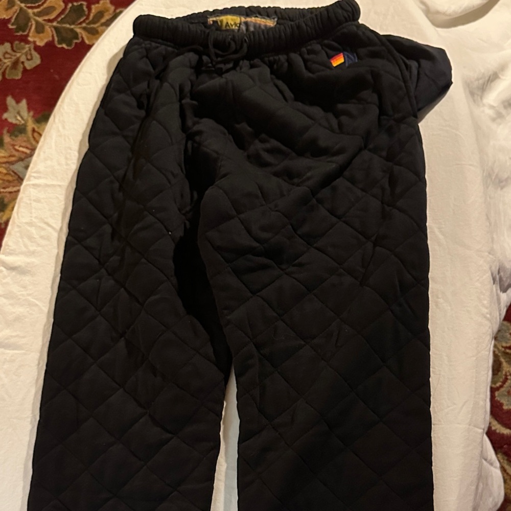Aviator Nation Black Quilted Men Pants